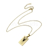 304 Stainless Steel Black Enamel Rectangle with Constellation Pendant Necklaces NJEW-I128-01D-3