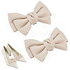 Leather Bowknot Shoe Decorations AJEW-WH0323-23A-1