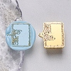 Butterfly Rectangle Frame Brass Stamp Heads AJEW-H149-04G-1