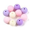 Rubberized Style Imitated Silicone Acrylic Beads MACR-T048-01C-14-1