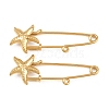 Starfish 304 Stainless Steel Safety Pins Brooch Findings SA-CBA098D-16I-G01-1