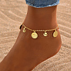 Fashionable Brass Fringe Coin Anklets with Shiny Sequins for Beach Women IY5782-3