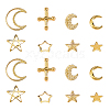 160Pcs 8 Styles Brass & Alloy Material Cabochons PALLOY-CJ0001-172-3