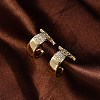 Rack Plating Brass Micro Pave Clear Cubic Zirconia Cuff Earrings EJEW-H147-09G-2