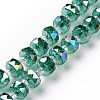Electroplate Transparent Glass Beads Strands X-EGLA-H101-03D-1