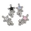 Rack Plating Alloy Rhinestone Pendants PALLOY-F312-17P-1