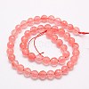 Cherry Quartz Glass Beads Strands G-G542-8mm-03-2