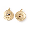 Rack Plating Brass Micro Pave Cubic Zirconia Pendants ZIRC-C040-06G-1