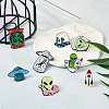 Sparkeads 8pcs 8 style Alien Theme Enamel Pins JEWB-SK0001-01-5