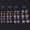 316L Surgical Stainless Steel Clear Cubic Zirconia Star Cartilage Earrings WGC4894-03-1