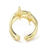 Brass Star Open Cuff Ring for Women RJEW-A042-01A-3