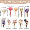 10Pcs 10 Styles Mini Dried Flower Bouquet AJEW-PH0008-78-5