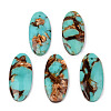 Assembled Natural Bronzite and Synthetic Turquoise Pendants G-N330-016-1