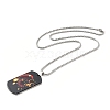 Non-Tarnish 201 Stainless Steel Rectangle with Constellations Pendant Necklace for Women NJEW-G015-01F-3