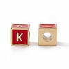 Rack Plating Brass Enamel Beads KK-B060-04G-03K-1