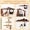 Wood Wall Clothes Hook Rack AJEW-WH0077-167-5