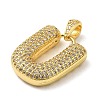 Brass Micro Pave Cubic Zirconia Pendants KK-E061-03G-21-2