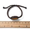 Adjustable Oval Natural Tiger Eye Braided Bead Bracelets BJEW-H626-02-10-5