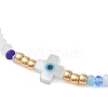 Frosted Glass Beaded Stretch Bracelets BJEW-JB10548-4