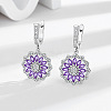 Flower Brass Micro Pave Cubic Zirconia Jewelry Set FS-WG0AAA8-01-2
