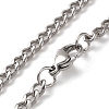 304 Stainless Steel Cuban Link Chain Necklaces for Men NJEW-B117-01C-P-1