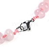 Natural Rose Quartz Rondelle Graduated Beaded Necklaces for Women Men NJEW-K388-02M-3