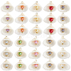 30Pcs Natural Shell & Imitation Pearl Pendants PALLOY-SC0004-42-1