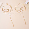 Alloy & Faceted Plastic Beads MultiLayer Tassel Toe Ring Anklets for Women FS-WG23F33-02-2