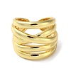 Rack Plating Brass Criss Cross Open Cuff Rings RJEW-K249-07G-2