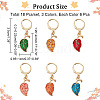 18Pcs 6 Color Alloy Enamel Leaf Charms Locking Stitch Markers AJEW-PH01453-2