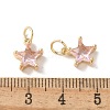 Brass Micro Pave Clear Cubic Zirconia Pendants KK-Q031-19G-02-3