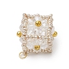 Beaded Cube Charms PALLOY-MZ00440-05-4