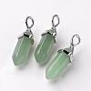 Bullet Natural Green Aventurine Pointed Pendants G-E332-A07-1