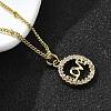 Brass Clear Cubic Zirconia Pendant Necklaces for Women NJEW-A039-02C-G-3