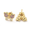 Butterfly Real 18K Gold Plated Brass Stud Earrings EJEW-L269-095G-02-2