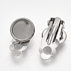 Tarnish Resistant 201 Stainless Steel Clip-on Earring Findings X-STAS-S079-81B-1