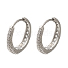 Rack Plating Brass Micro Pave Cubic Zirconia Hoop Earrings EJEW-H143-25P-5