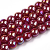 Electroplate Opaque Glass Beads Strands LS-GLAA-T032-P8mm-AB05-1
