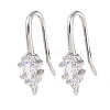 Brass Micro Pave Rectangle Cubic Zirconia Earring Hooks KK-U008-13P-1