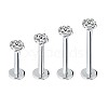 G23 Titanium Steel Clear Cubic Zirconia Threadless Labret Stud WG700A9-19-1