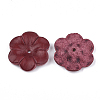 6-Petal Eco-Friendly Cowhide Bead Cap FIND-T045-34D-2