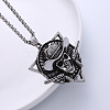 Retro Navy Style Pirate Skull Stainless Steel Punk Hip-hop Pendant Necklaces for Men JN9383-3