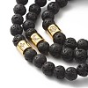 Natural Lava Rock Round Beads Essential Oil Anxiety Aromatherapy Stretch Bracelets BJEW-JB07042-8