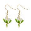 Flower Handmade Glass Seed Beads & Acrylic Beads Dangle Earrings EJEW-MZ00359-04-2