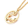 Colorful Cubic Zirconia Constellation Pendant Necklace NJEW-H166-01C-3