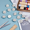14Pcs 1-Hole Alloy Glass Shank Buttons BUTT-MA0001-16C-S-4