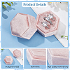 3-Slot Hexagonal Velvet Ring Boxes AJEW-WH0471-26B-3