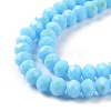 Electroplate Opaque Solid Color Glass Beads Strands EGLA-A044-P1mm-L08-3