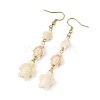 Dyed Tortoise Synthetic Turquoise Dangle Earrings EJEW-JE07362-01-4