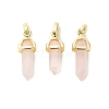 Natural Rose Quartz Double Terminal Pointed Pendant G-H097-01G-06-1